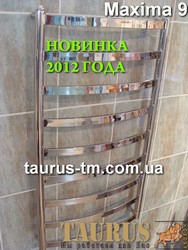 Полотенцесушитель Maxima 9 из нержавеющей стали для ванной комнаты - перемычки из профильной (прямоугольной) трубы 30х10 - Новинка 2012 года