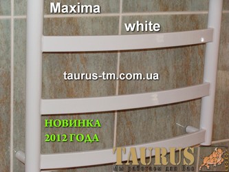 Полотенцесушитель с белой эмалью Maxima 6 из нержавеющей стали для ванной комнаты