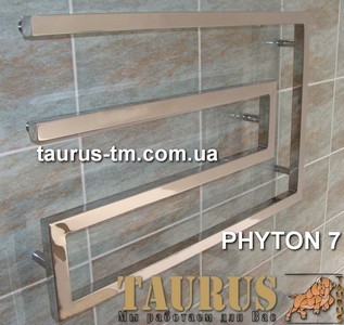 Полотенцесушитель дизайнерский Phyton 7 из нержавеющей стали для ванной комнаты - дизайнерский радиатор-змеевик из профильной трубы 30х30 - подключение стеновое 1/2" - НОВИНКА 2012 года
