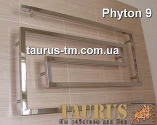 Дизайнерский полотенцесушитель-змеевик Phyton 9 (сегментов) из полированной нержавеющей стали (квадратная труба 30х30); Высота: 670мм