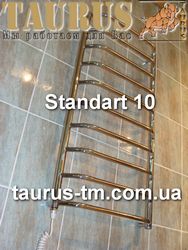 Полотенцесушитель Standart 10 из нержавеющей стали с электрическим ТЭНом (электрополотенцесушитель Standart 10)