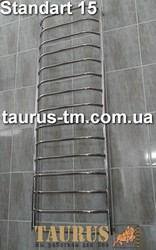 Полотенцесушитель высокий (более 1500мм) Standart из 15 перемычек в форме трапеции, из нержавеющей стали зеркальной полировки от производителя TAURUS (Смела)