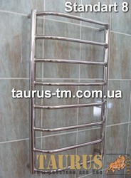 Полотенцесушитель Standart 8. Водяной полотенцесушитель для ванной комнаты из полированной нержавеющей стали