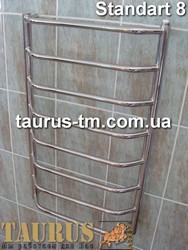 Полотенцесушитель Standart 8. Водяной полотенцесушитель для ванной комнаты из полированной нержавеющей стали